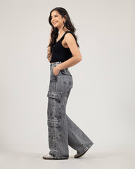 JEAN MUJER CARGO WIDE LEG