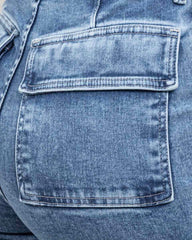 JEAN MUJER CARGO WIDE LEG