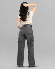 JEANS MUJER CARGO WIDE LEG