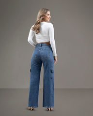 JEANS MUJER CARGO WIDE LEG