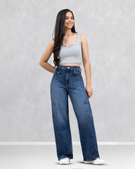 JEANS MUJER CARGO WIDE LEG