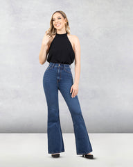 JEANS MUJER FLARE  SUPER HIGH RISE