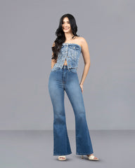 JEANS MUJER FLARE SUPER HIGH RISE