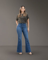 JEANS MUJER FLARE SUPER HIGH RISE