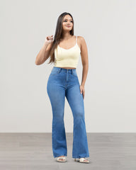 JEANS MUJER FLARE SUPER HIGH RISE