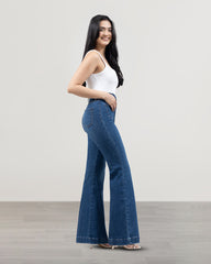 JEANS MUJER FLARE TIRO SUPER ALTO