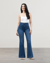 JEANS MUJER FLARE TIRO SUPER ALTO