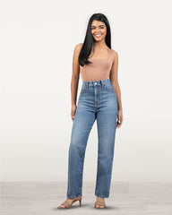 JEANS MUJER LONG STRAIGHT SUPER HIGH RISE