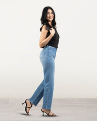 JEANS STRAIGHT LARGO SUPER TIRO ALTO