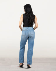 JEANS STRAIGHT LARGO SUPER TIRO ALTO