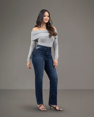 JEANS STRAIGHT LARGO SUPER TIRO ALTO