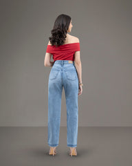 JEANS STRAIGHT LARGO SUPER TIRO ALTO