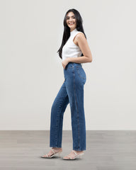JEANS STRAIGHT LARGO TIRO SUPER ALTO