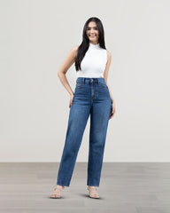 JEANS STRAIGHT LARGO TIRO SUPER ALTO