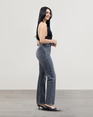 JEANS STRAIGHT LARGO TIRO SUPER ALTO