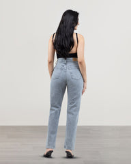 JEANS STRAIGHT LARGO TIRO SUPER ALTO