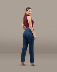 JEANS STRAIGHT LARGO TIRO SUPER ALTO