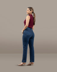 JEANS STRAIGHT LARGO TIRO SUPER ALTO