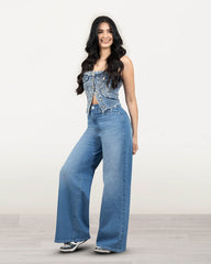 JEANS MUJER SUPER WIDE LEG SUPER HIGH RISE