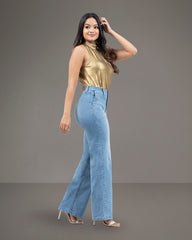 JEANS TIRO SUPER ALTO SLIM WIDE LEG