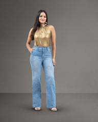 JEANS TIRO SUPER ALTO SLIM WIDE LEG