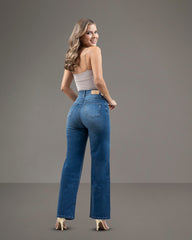 JEANS MUJER SLIM WIDE LEG SUPER HIGH RISE