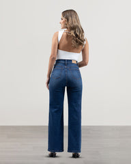 JEANS MUJER SLIM WIDE LEG TIRO SUPER ALTO