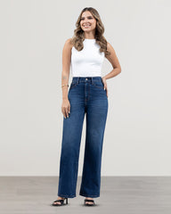JEANS MUJER SLIM WIDE LEG TIRO SUPER ALTO