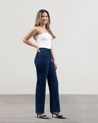 JEANS MUJER SLIM WIDE LEG TIRO SUPER ALTO