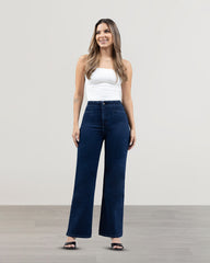 JEANS MUJER SLIM WIDE LEG TIRO SUPER ALTO