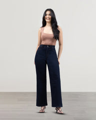 JEANS MUJER SLIM WIDE LEG TIRO SUPER ALTO