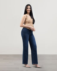 JEANS MUJER SLIM WIDE LEG TIRO SUPER ALTO