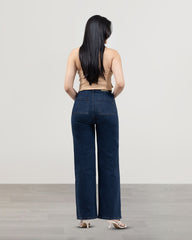 JEANS MUJER SLIM WIDE LEG TIRO SUPER ALTO