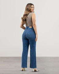 JEANS MUJER SLIM WIDE LEG TIRO SUPER ALTO