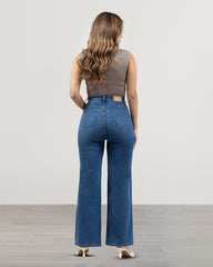 JEANS MUJER SLIM WIDE LEG TIRO SUPER ALTO