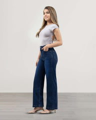 JEANS MUJER SLIM WIDE LEG TIRO SUPER ALTO