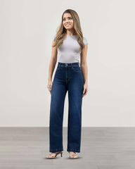 JEANS MUJER SLIM WIDE LEG TIRO SUPER ALTO