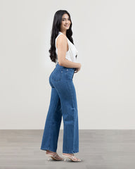 JEANS MUJER SLIM WIDE LEG TIRO SUPER ALTO