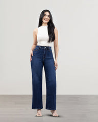 JEANS MUJER SLIM WIDE LEG TIRO SUPER ALTO