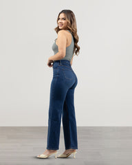 JEANS MUJER SLIM WIDE LEG TIRO SUPER ALTO