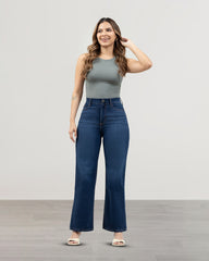 JEANS MUJER SLIM WIDE LEG TIRO SUPER ALTO