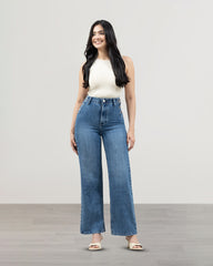 JEANS MUJER SLIM WIDE LEG TIRO SUPER ALTO