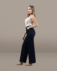 JEANS MUJER SLIM WIDE LEG TIRO SUPER ALTO
