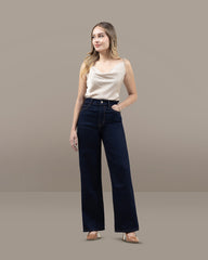 JEANS MUJER SLIM WIDE LEG TIRO SUPER ALTO