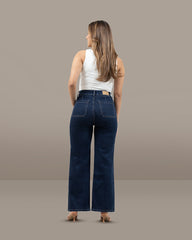 JEANS MUJER SLIM WIDE LEG TIRO SUPER ALTO