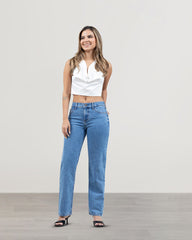 JEANS STRAIGHT TIRO MEDIO