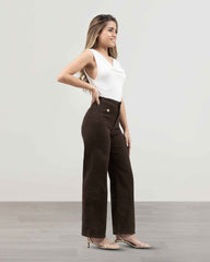 JEANS MUJER SLIM WIDE LEG TIRO SUPER ALTO