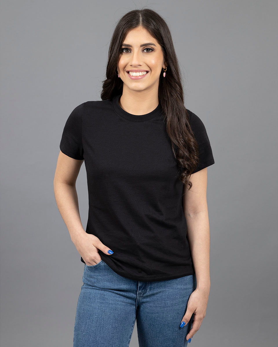 Camisas de cuello redondo para mujer outlet