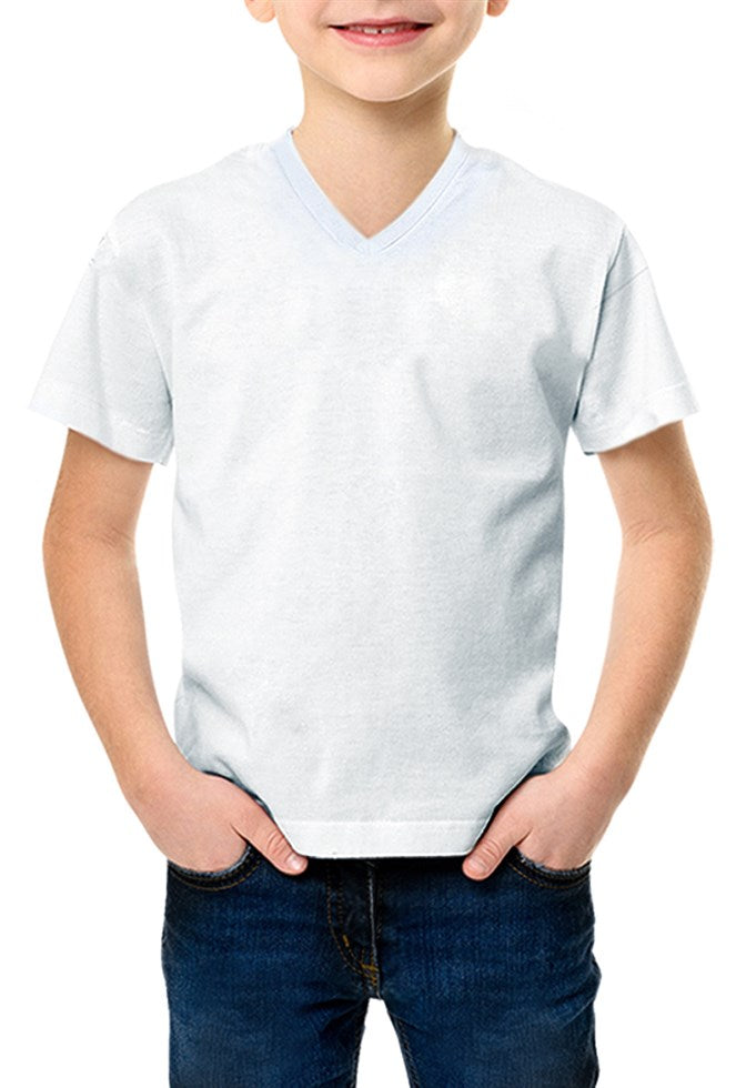 Camiseta Cuello Redondo Color Blanco Niño