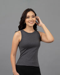 RIBBED TANK MUJER / CAMISETA CUELLO REDONDO